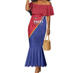 Custom Afro Haiti Football Mermaid Dress Les Grenadiers - African Pride