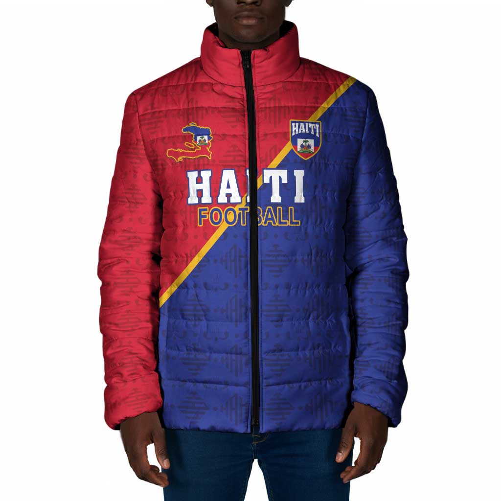 Custom Afro Haiti Football Padded Jacket Les Grenadiers