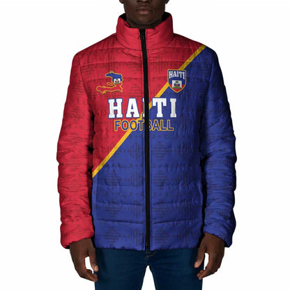 Custom Afro Haiti Football Padded Jacket Les Grenadiers