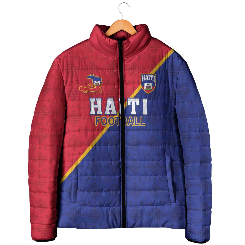 Custom Afro Haiti Football Padded Jacket Les Grenadiers