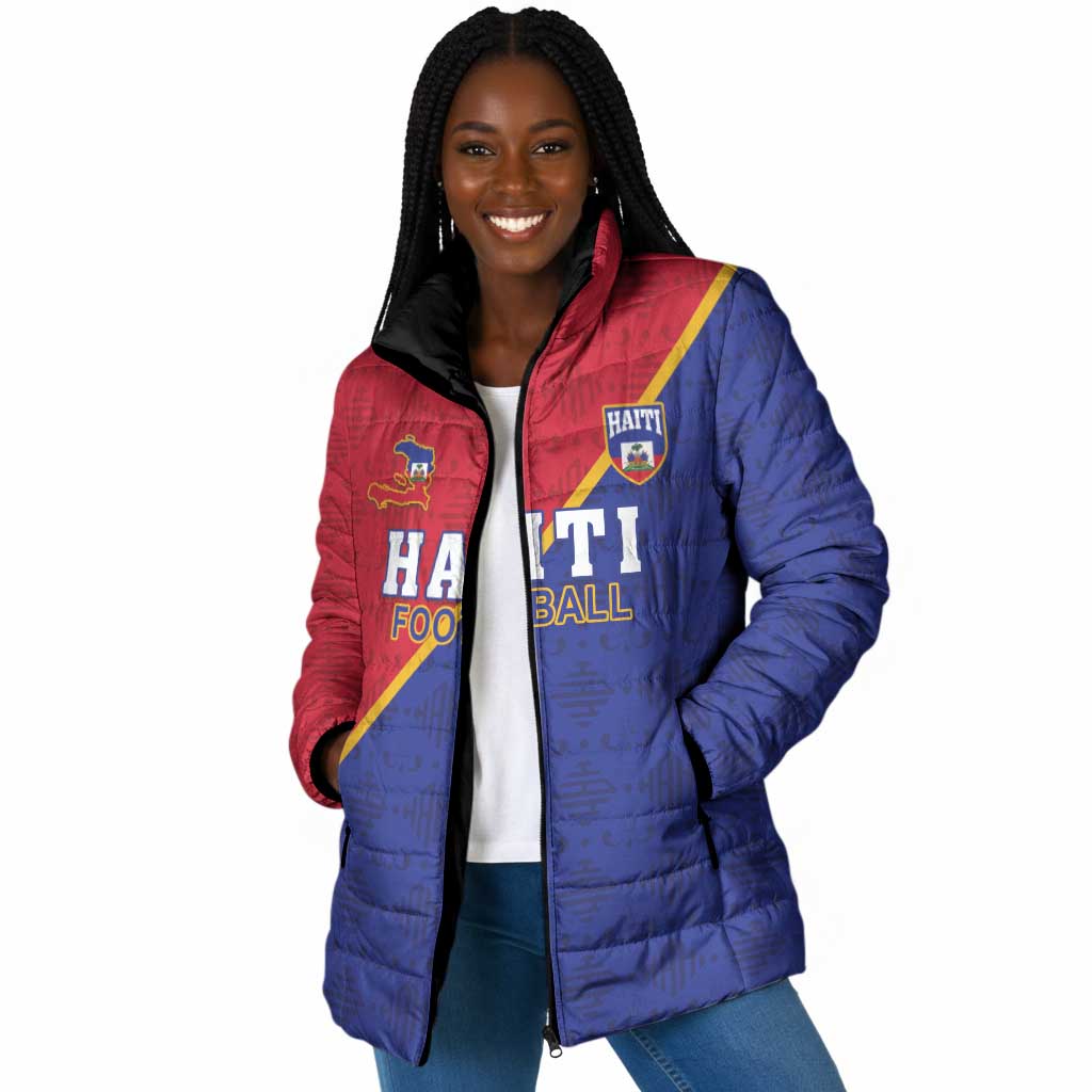 Custom Afro Haiti Football Padded Jacket Les Grenadiers