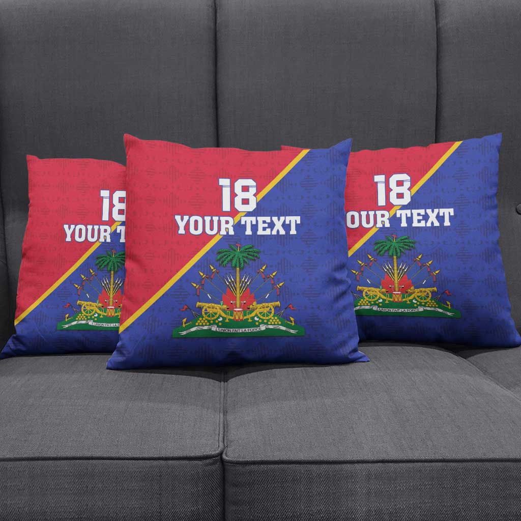 Custom Afro Haiti Football Pillow Cover Les Grenadiers