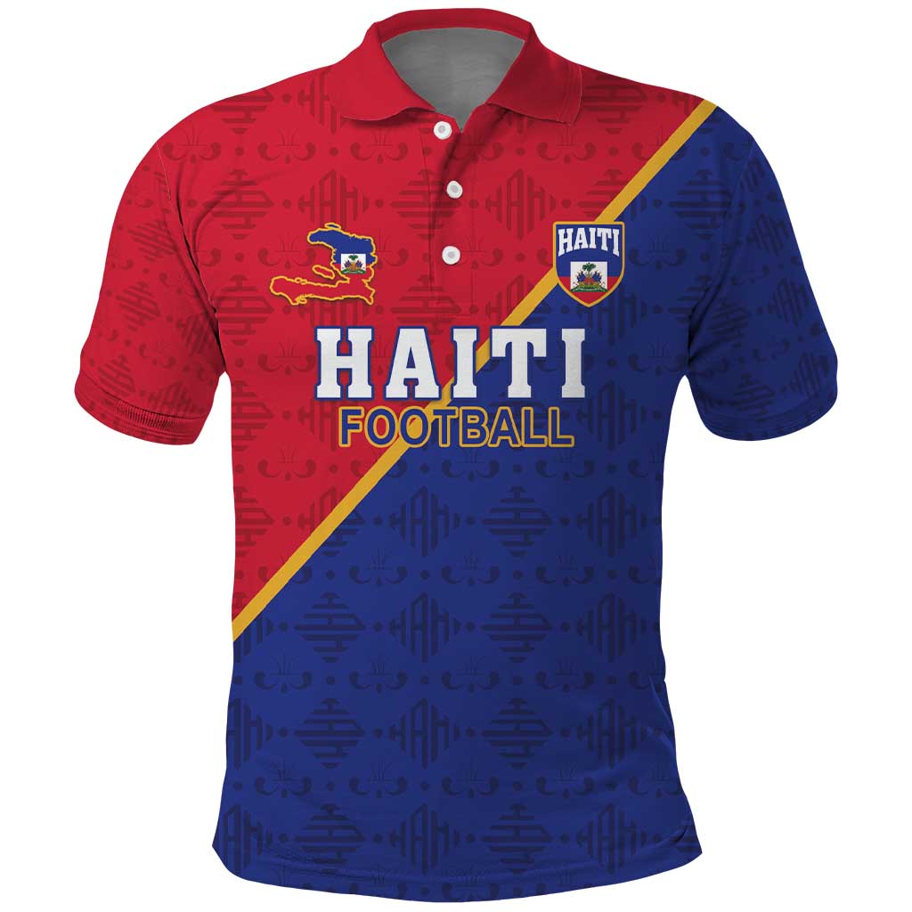 Custom Afro Haiti Football Polo Shirt Les Grenadiers - African Pride