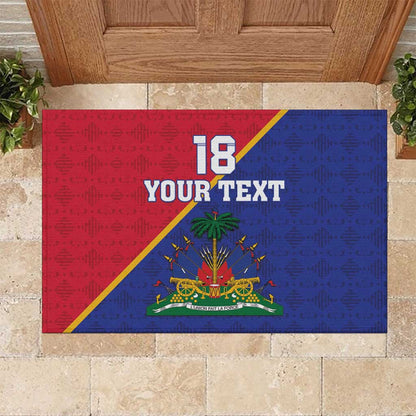 Custom Afro Haiti Football Rubber Doormat Les Grenadiers - African Pride