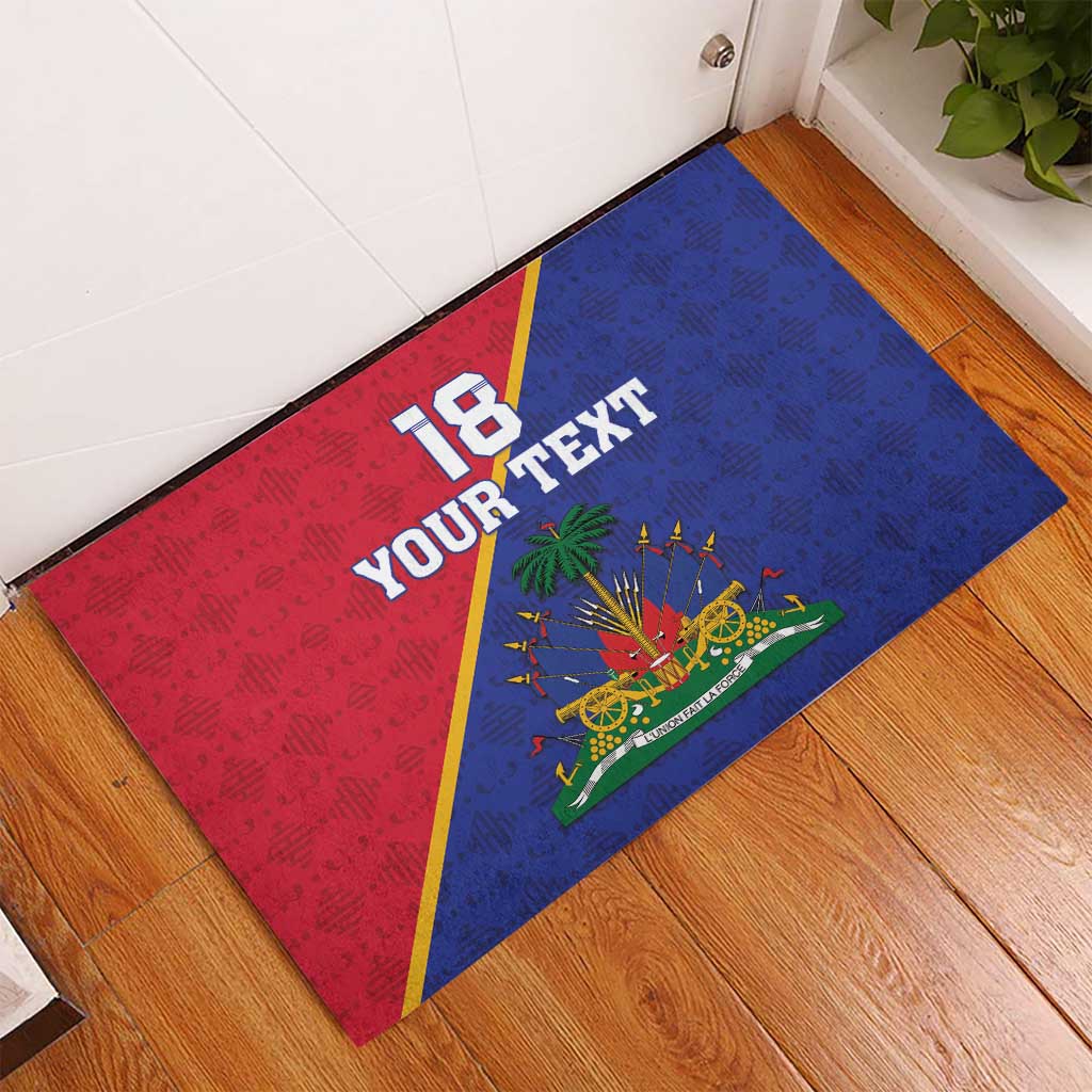 Custom Afro Haiti Football Rubber Doormat Les Grenadiers - African Pride