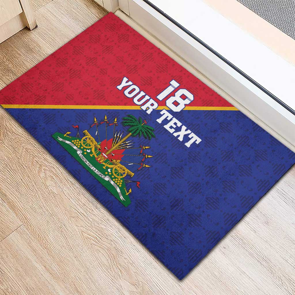 Custom Afro Haiti Football Rubber Doormat Les Grenadiers - African Pride