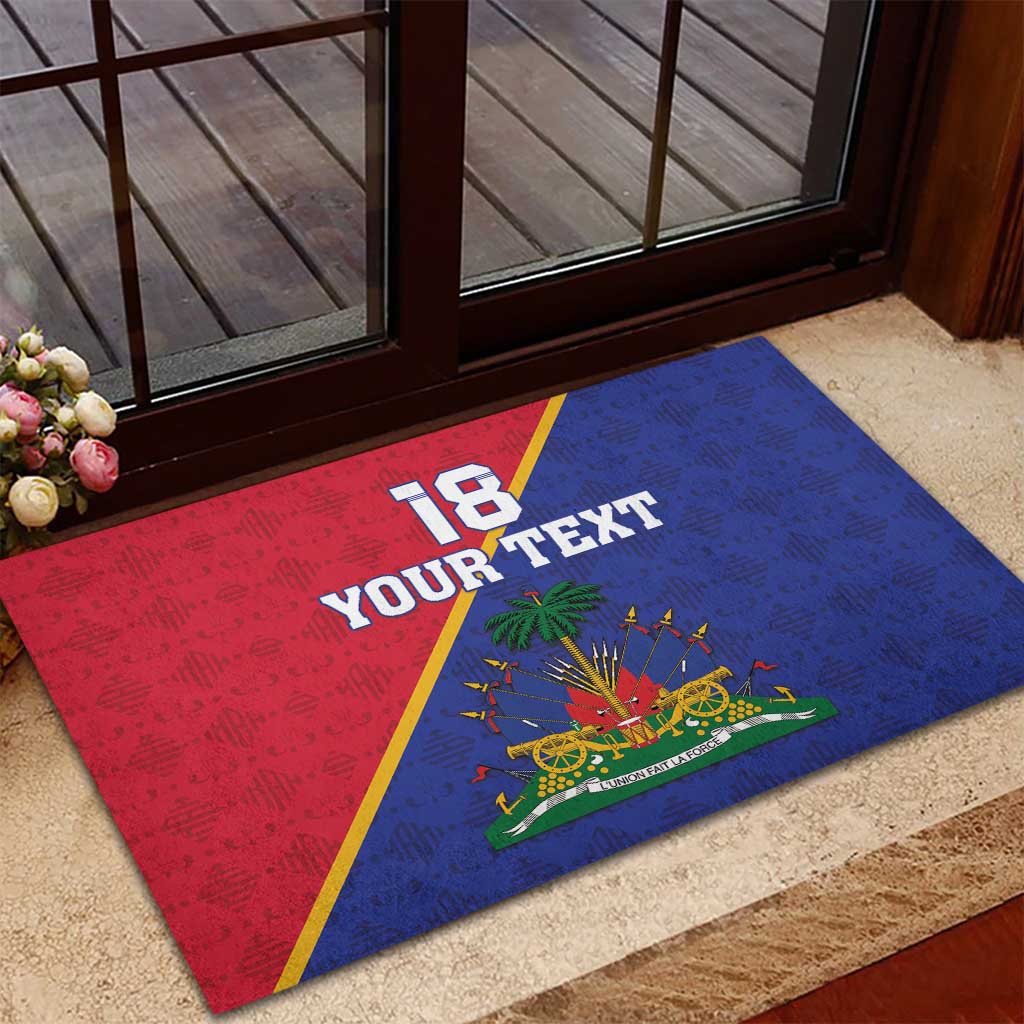 Custom Afro Haiti Football Rubber Doormat Les Grenadiers - African Pride