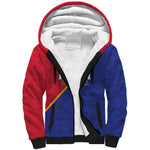 Custom Afro Haiti Football Sherpa Hoodie Les Grenadiers - African Pride