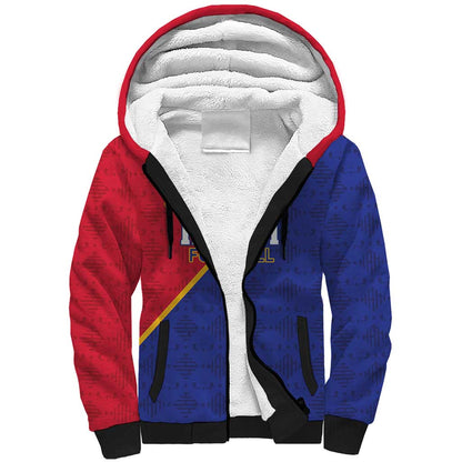Custom Afro Haiti Football Sherpa Hoodie Les Grenadiers - African Pride