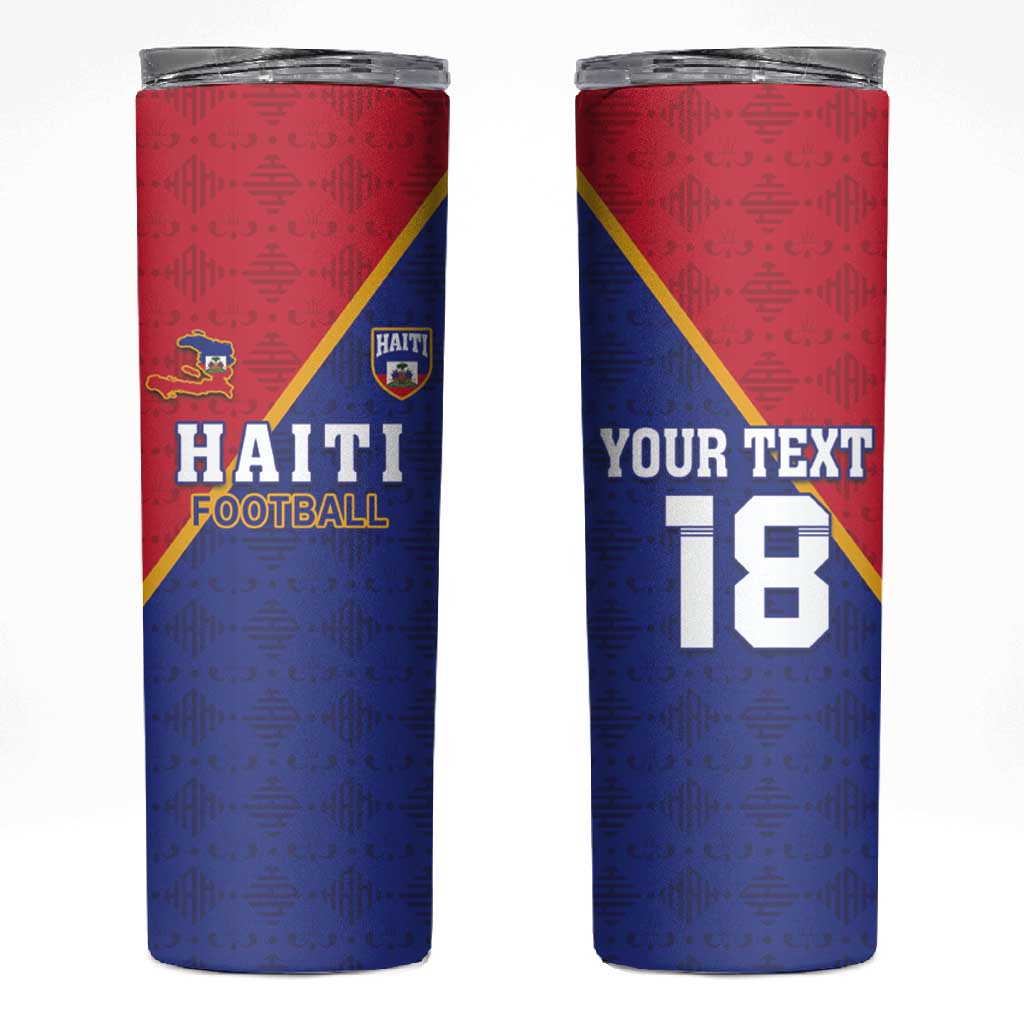 Custom Afro Haiti Football Skinny Tumbler Les Grenadiers - African Pride