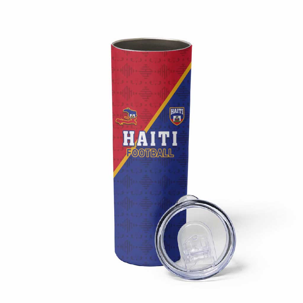 Custom Afro Haiti Football Skinny Tumbler Les Grenadiers - African Pride
