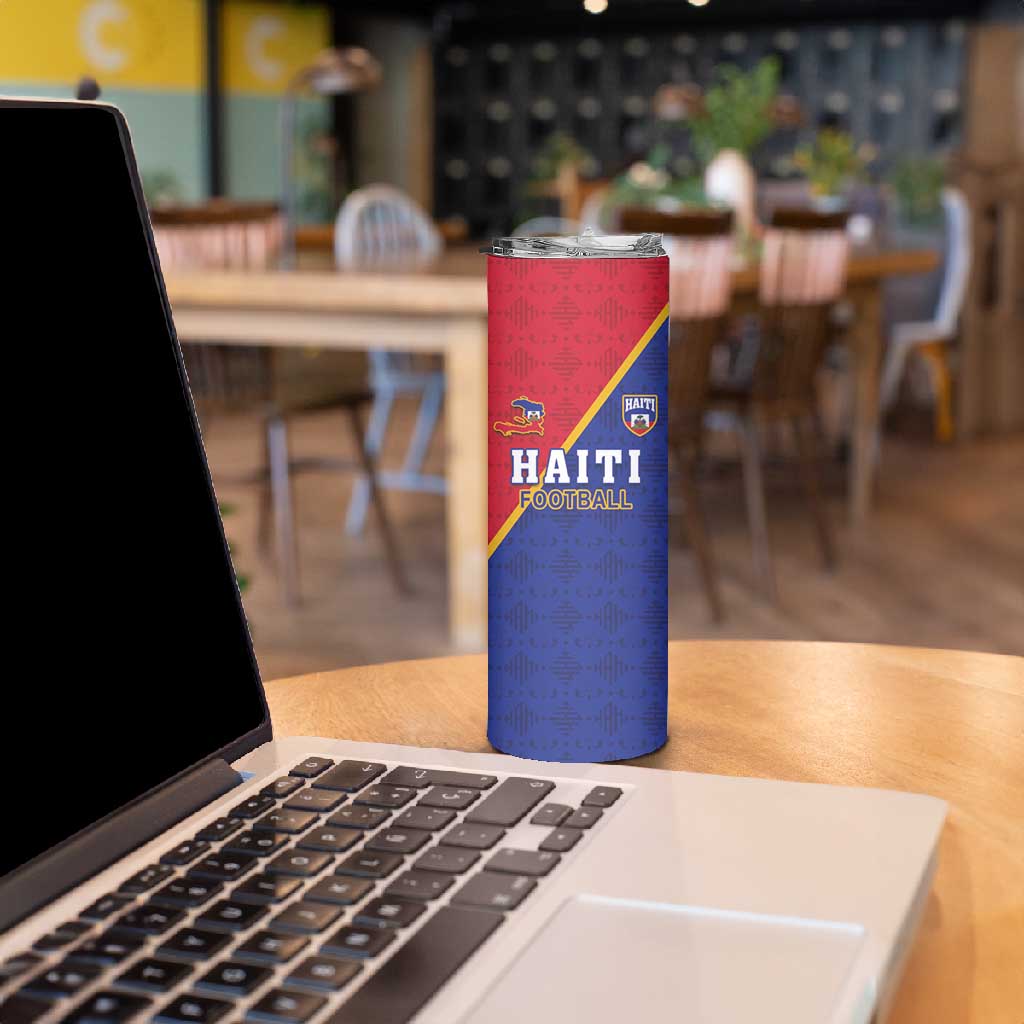 Custom Afro Haiti Football Skinny Tumbler Les Grenadiers - African Pride