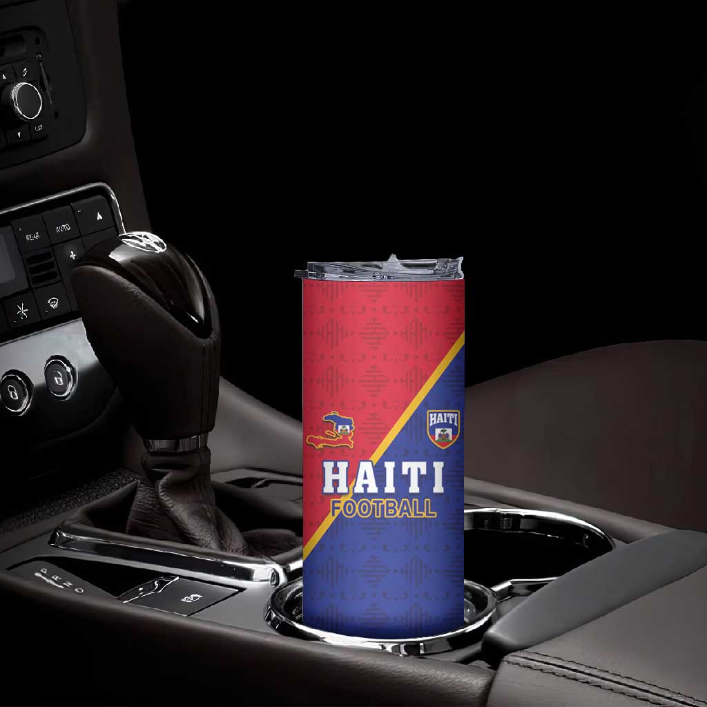 Custom Afro Haiti Football Skinny Tumbler Les Grenadiers - African Pride