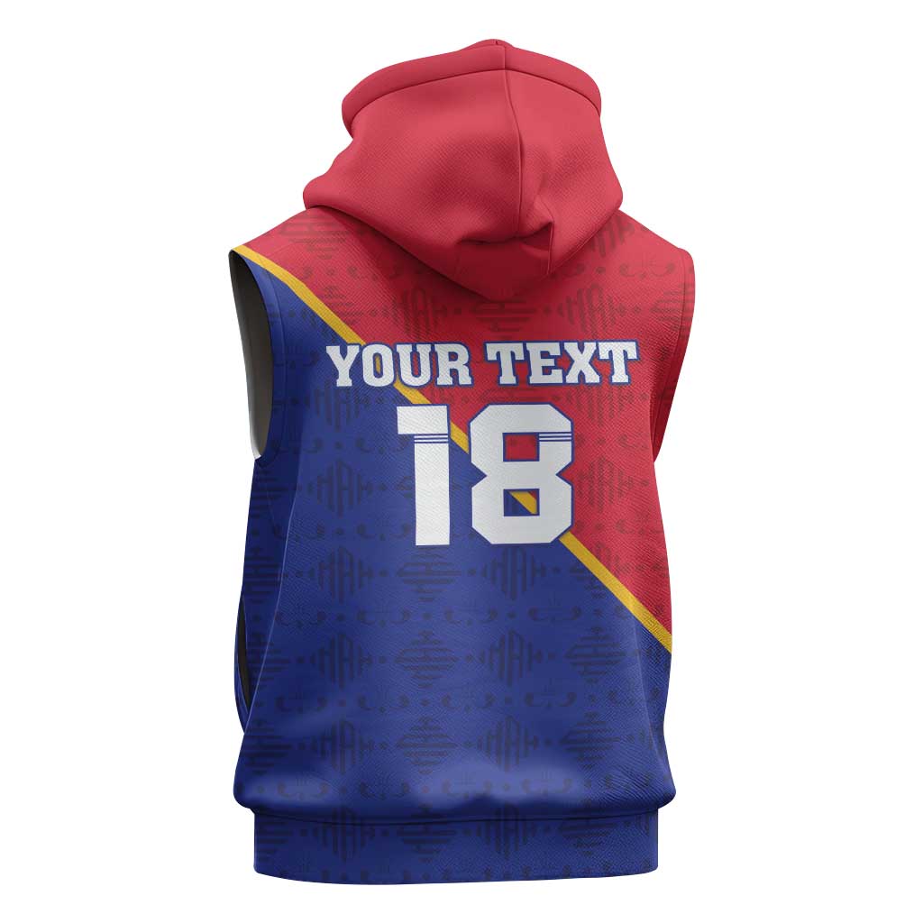 Custom Afro Haiti Football Sleeveless Hoodie Les Grenadiers - African Pride
