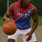 Custom Afro Haiti Football Sleeveless Hoodie Les Grenadiers - African Pride