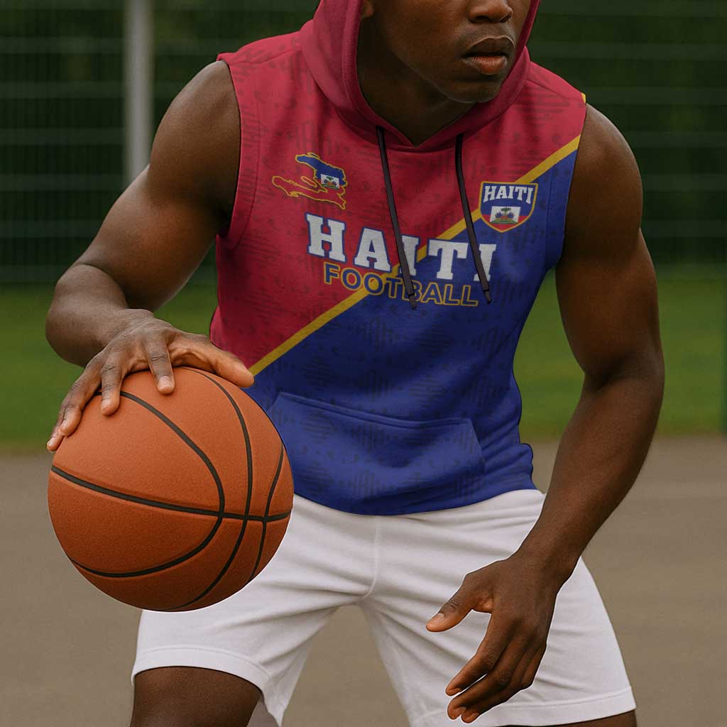 Custom Afro Haiti Football Sleeveless Hoodie Les Grenadiers - African Pride