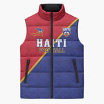 Custom Afro Haiti Football Sleeveless Puffer Jacket Les Grenadiers