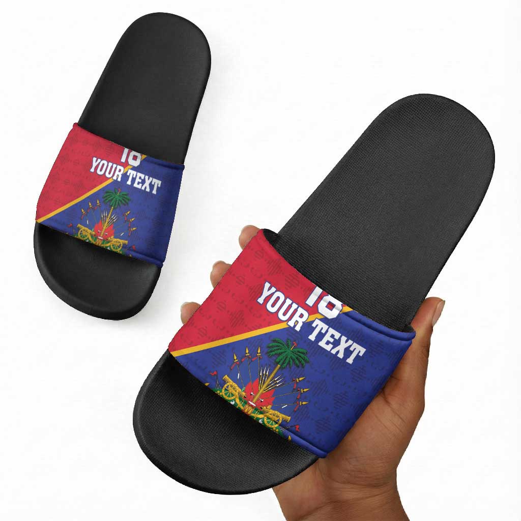 Custom Afro Haiti Football Slide Sandals Les Grenadiers