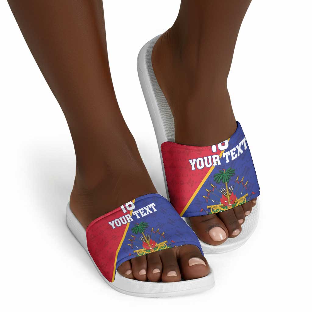 Custom Afro Haiti Football Slide Sandals Les Grenadiers