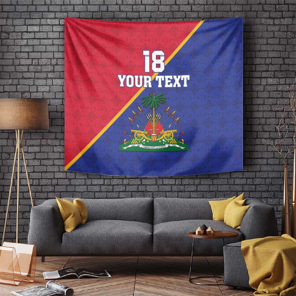 Custom Afro Haiti Football Tapestry Les Grenadiers - African Pride