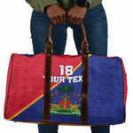 Custom Afro Haiti Football Travel Bag Les Grenadiers