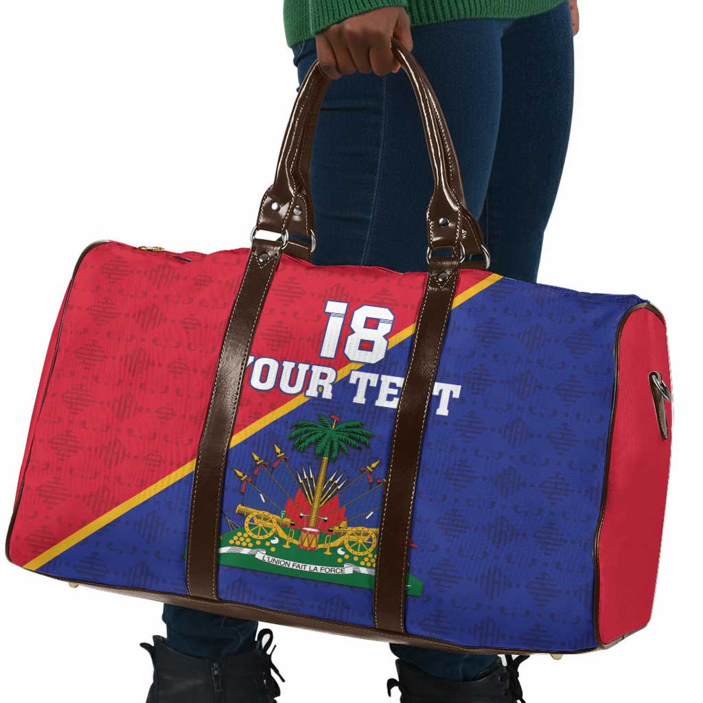 Custom Afro Haiti Football Travel Bag Les Grenadiers
