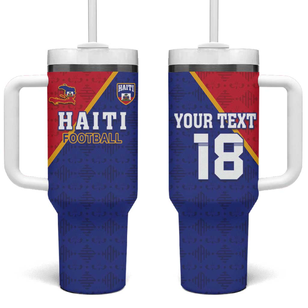 Custom Afro Haiti Football Tumbler With Handle Les Grenadiers - African Pride