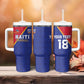 Custom Afro Haiti Football Tumbler With Handle Les Grenadiers - African Pride