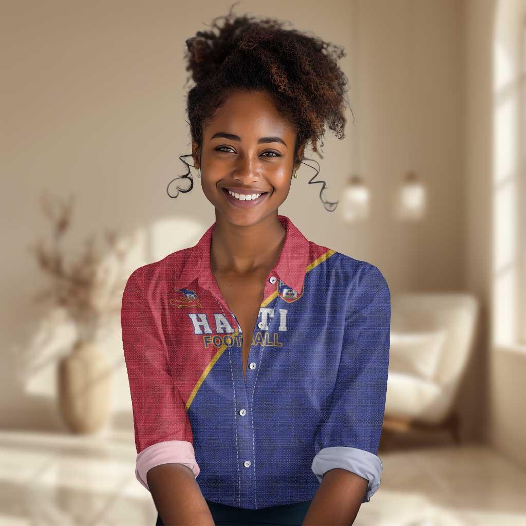 Custom Afro Haiti Football Women Casual Shirt Les Grenadiers - African Pride