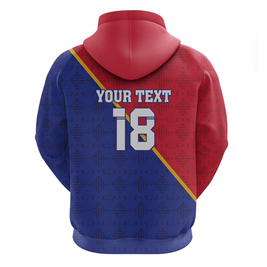 Custom Afro Haiti Football Zip Hoodie Les Grenadiers - African Pride