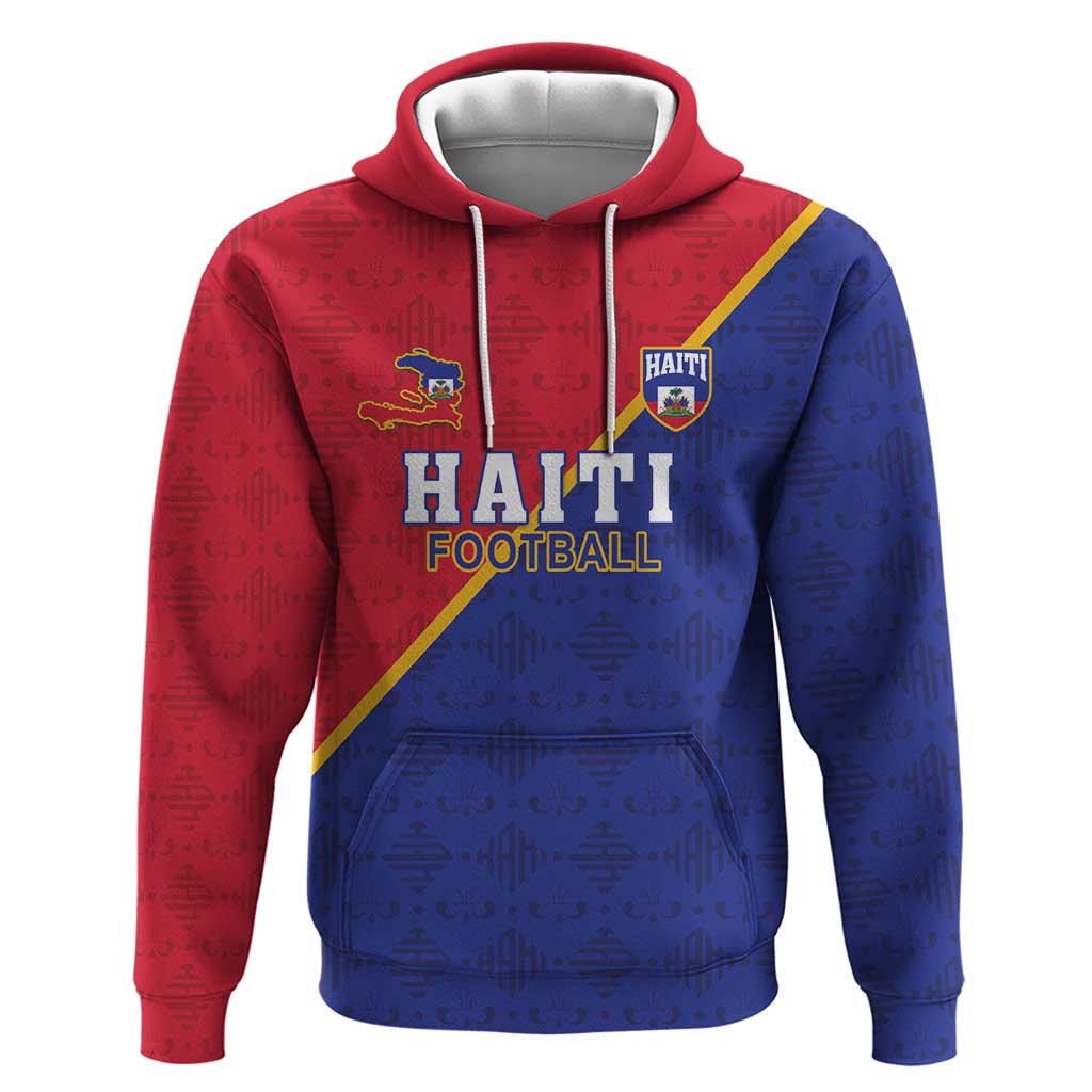 Custom Afro Haiti Football Zip Hoodie Les Grenadiers - African Pride