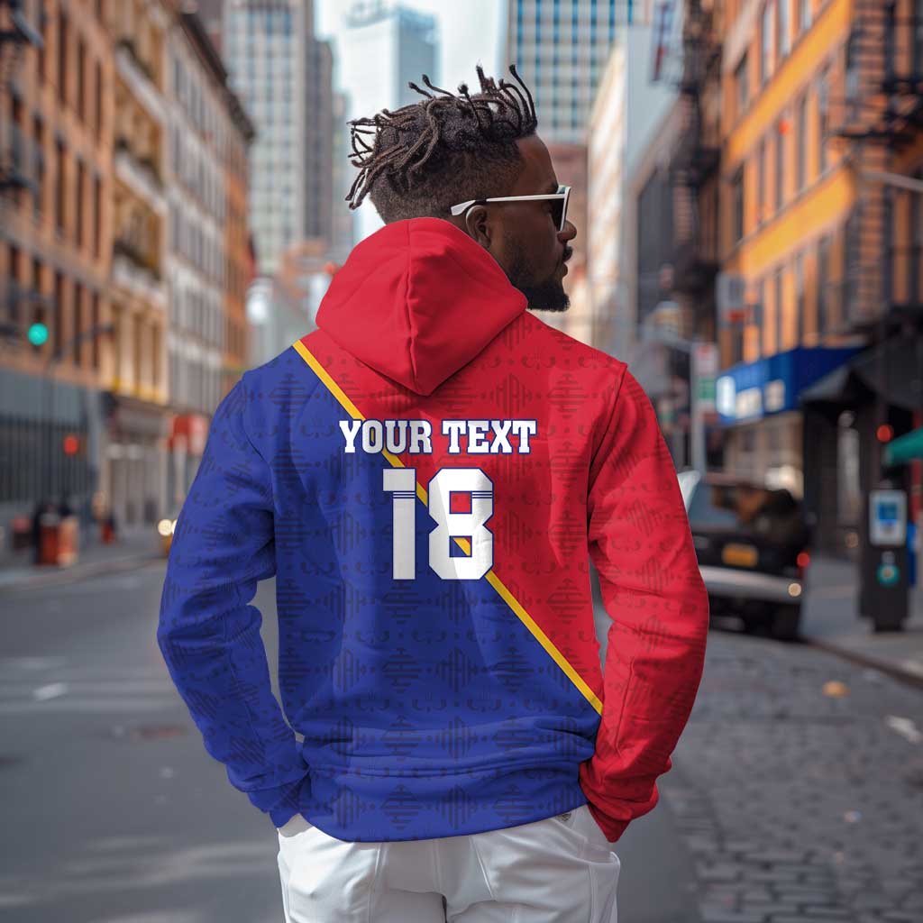 Custom Afro Haiti Football Zip Hoodie Les Grenadiers - African Pride
