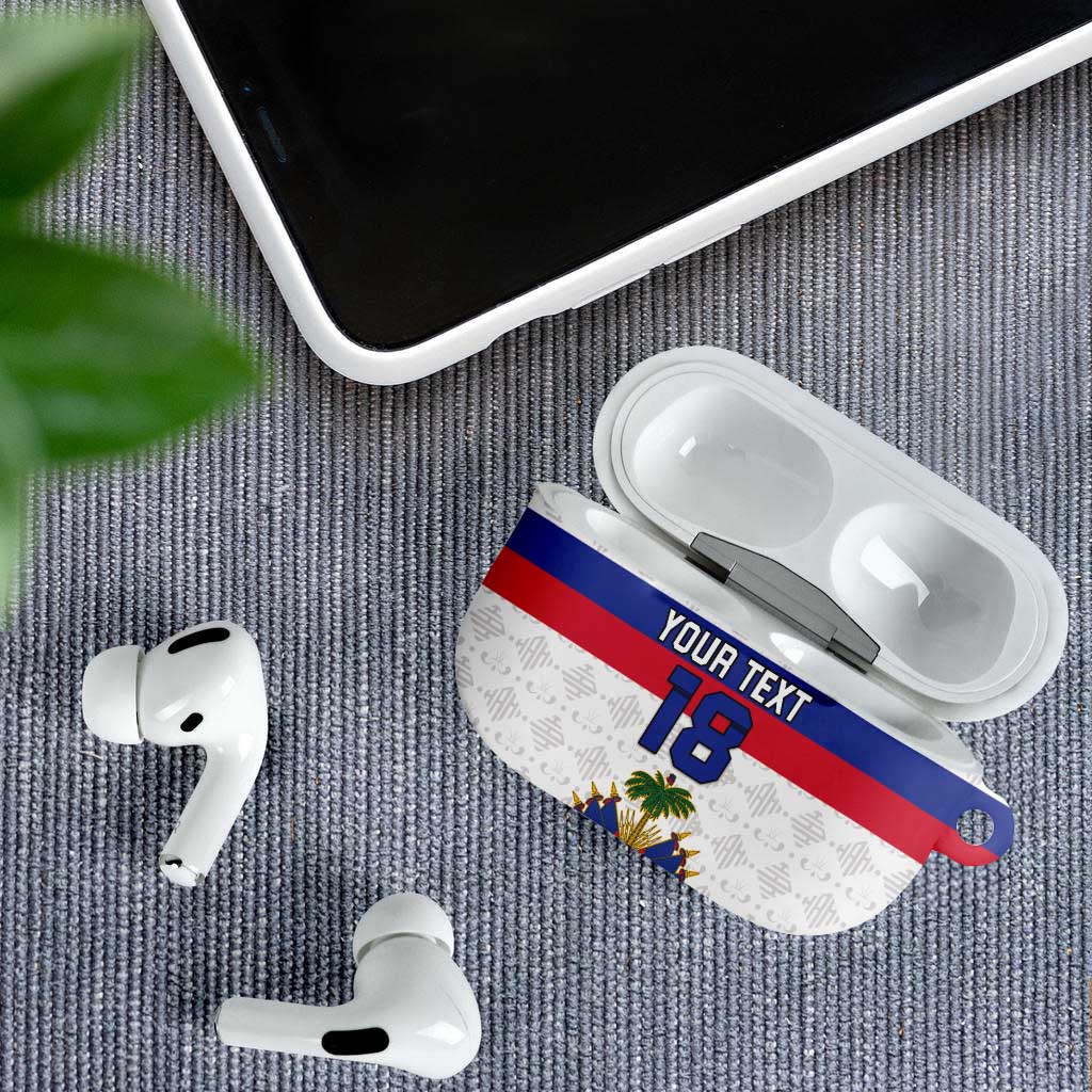 Custom Afro Haiti Football AirPods Case Ekip Foutbol Ayiti