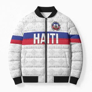 Custom Afro Haiti Football Bomber Puffer Jacket Ekip Foutbol Ayiti