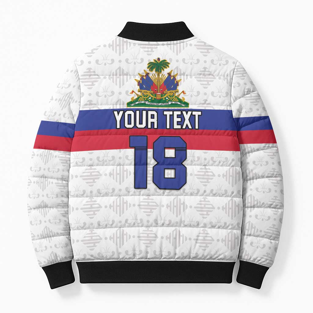 Custom Afro Haiti Football Bomber Puffer Jacket Ekip Foutbol Ayiti