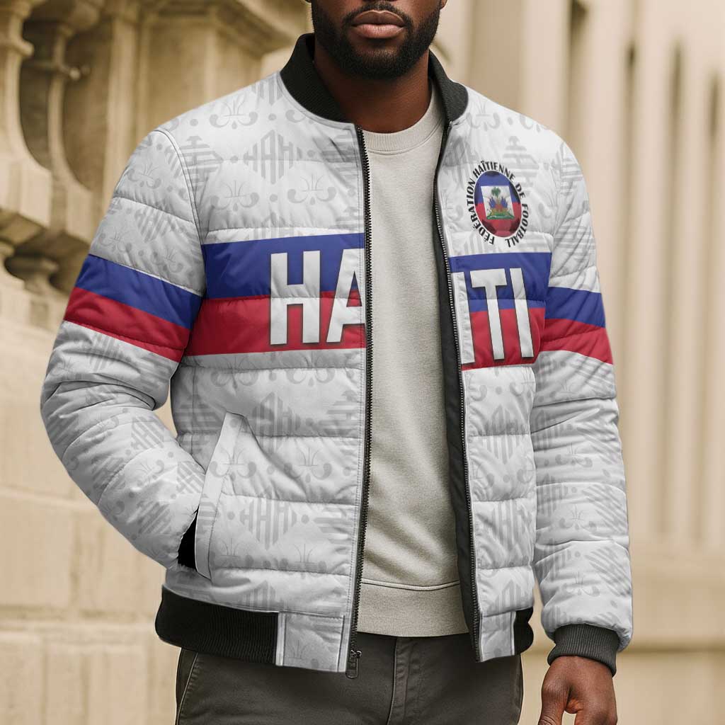 Custom Afro Haiti Football Bomber Puffer Jacket Ekip Foutbol Ayiti