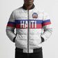 Custom Afro Haiti Football Bomber Puffer Jacket Ekip Foutbol Ayiti