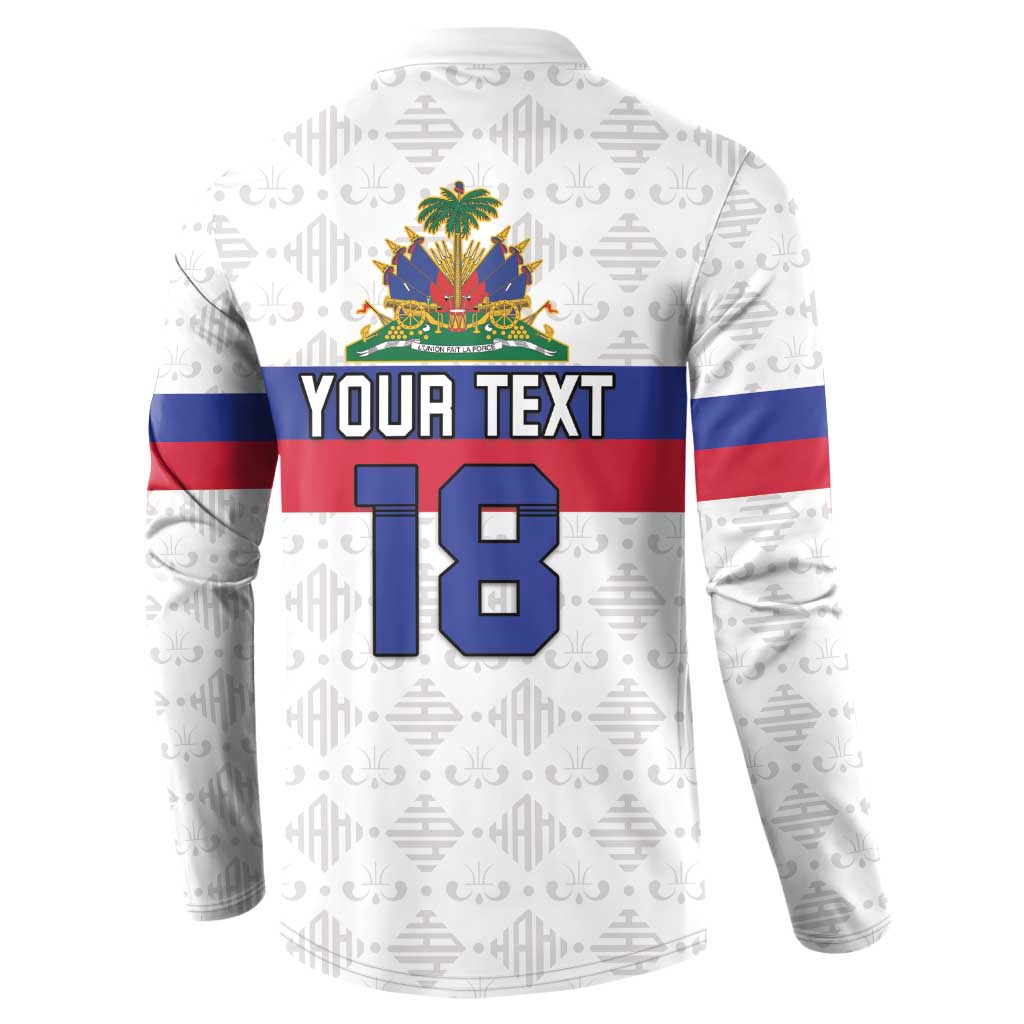 Custom Afro Haiti Football Button Sweatshirt Ekip Foutbol Ayiti