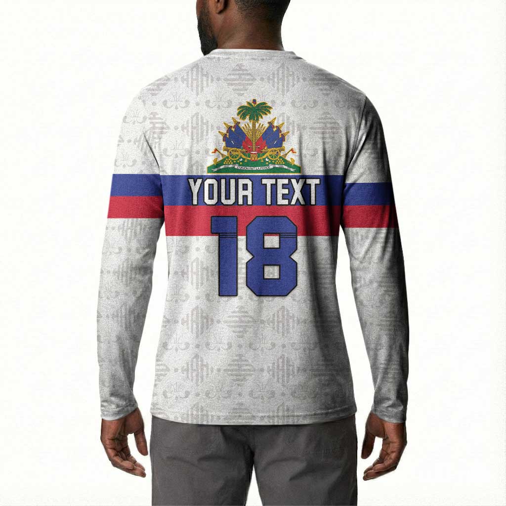 Custom Afro Haiti Football Button Sweatshirt Ekip Foutbol Ayiti