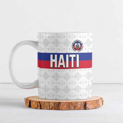 Custom Afro Haiti Football Ceramic Mug Ekip Foutbol Ayiti