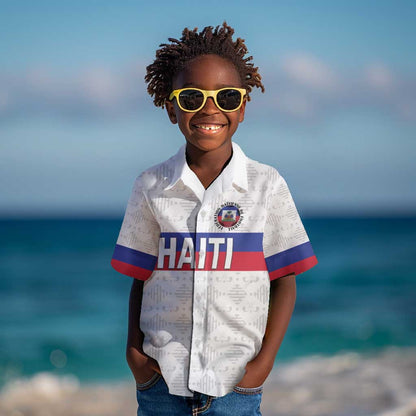 Custom Afro Haiti Football Kid Hawaiian Shirt Ekip Foutbol Ayiti - African Pride