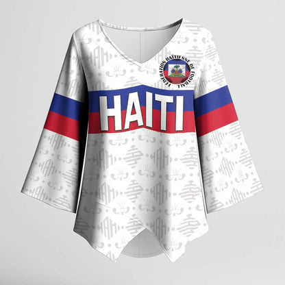 Custom Afro Haiti Football Kimono Sleeve Blouse Ekip Foutbol Ayiti