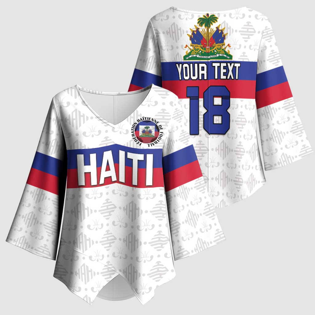 Custom Afro Haiti Football Kimono Sleeve Blouse Ekip Foutbol Ayiti