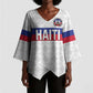 Custom Afro Haiti Football Kimono Sleeve Blouse Ekip Foutbol Ayiti