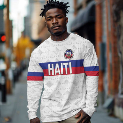 Custom Afro Haiti Football Long Sleeve Shirt Ekip Foutbol Ayiti - African Pride