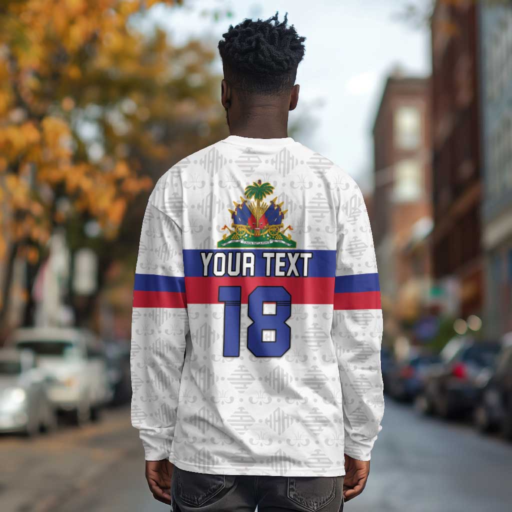 Custom Afro Haiti Football Long Sleeve Shirt Ekip Foutbol Ayiti - African Pride