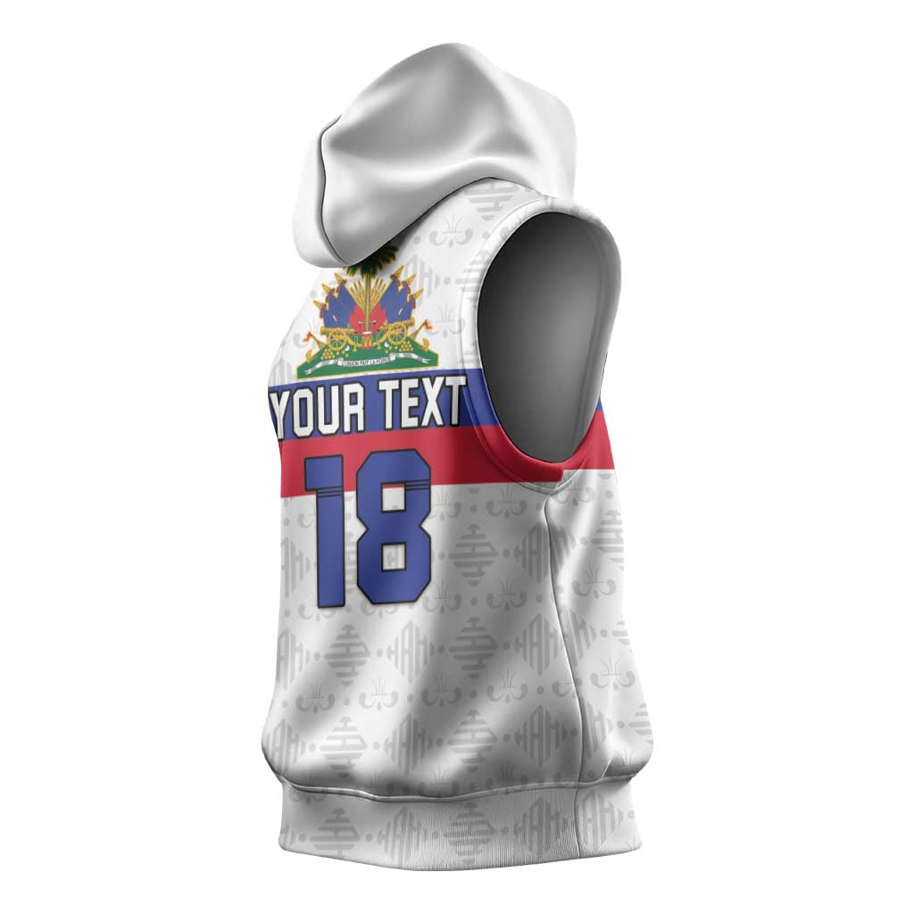 Custom Afro Haiti Football Sleeveless Hoodie Ekip Foutbol Ayiti - African Pride