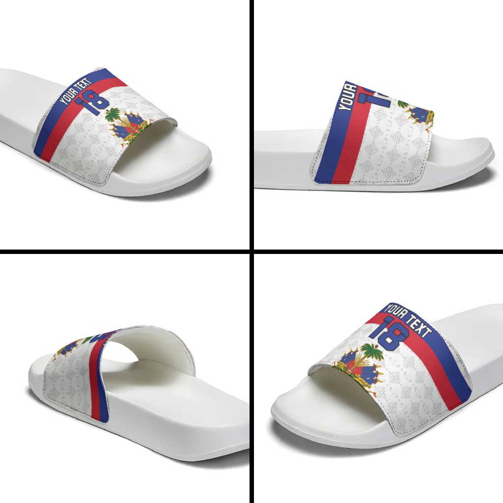 Custom Afro Haiti Football Slide Sandals Ekip Foutbol Ayiti