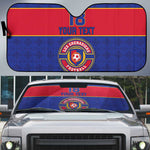 Custom Afro Haiti Football Auto Sun Shade Le Rouge et Bleu Sporty Style