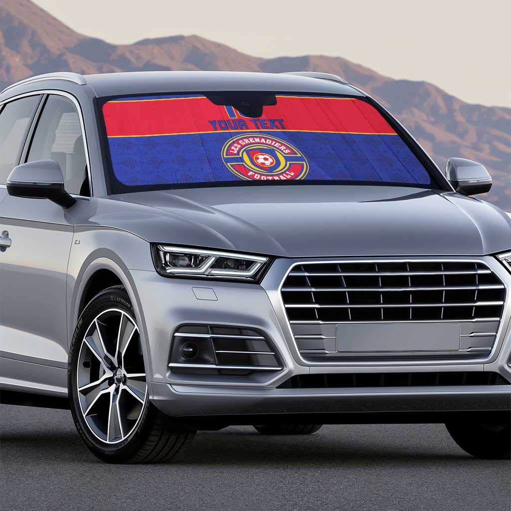 Custom Afro Haiti Football Auto Sun Shade Le Rouge et Bleu Sporty Style